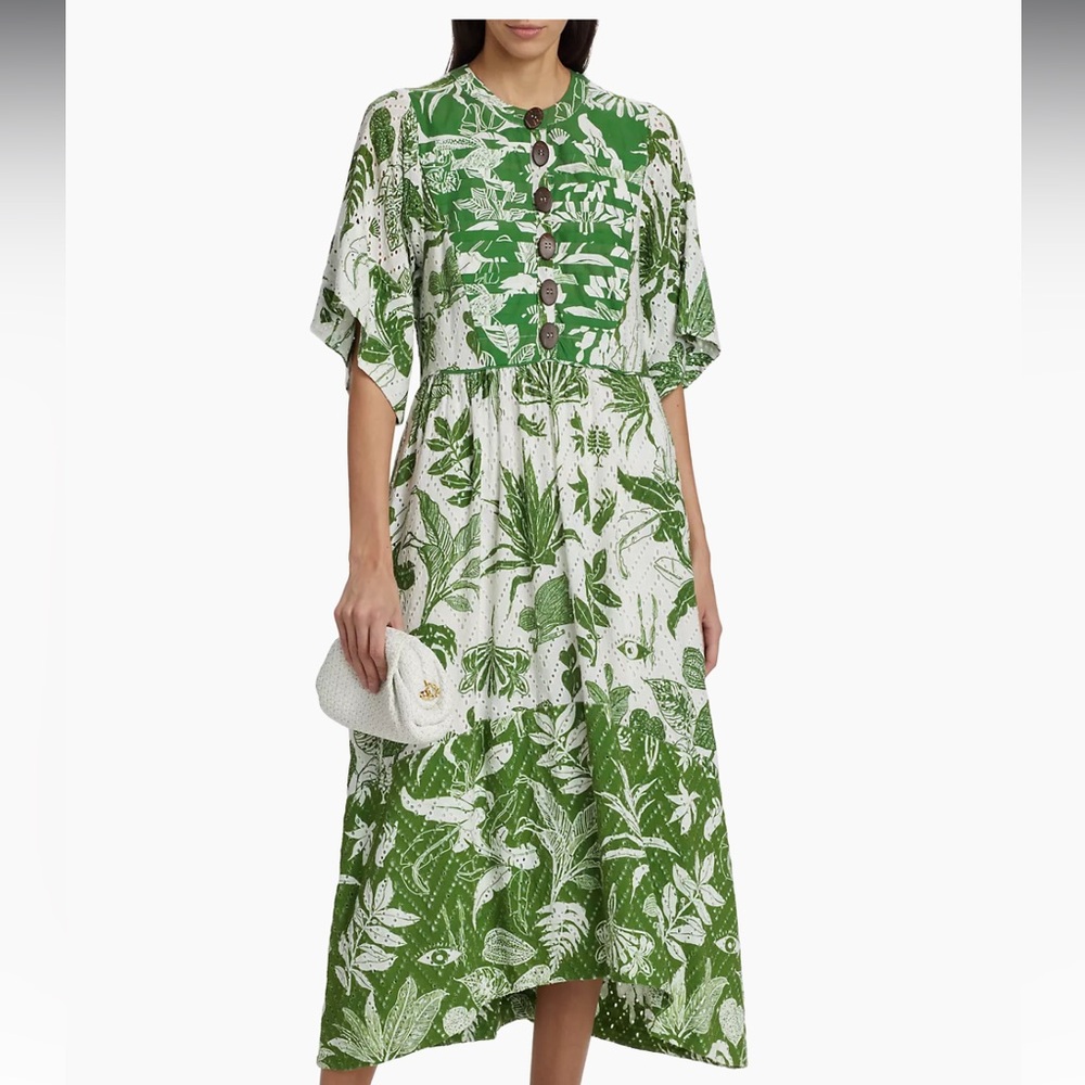 Farm Rio Forest Soul Short Sleeve Midi Dresss
